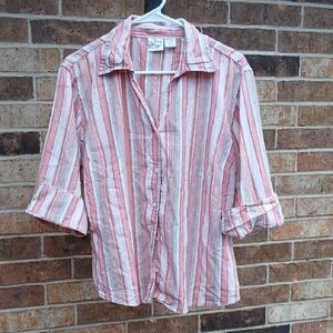 🧡Striped Button-Up Shirt